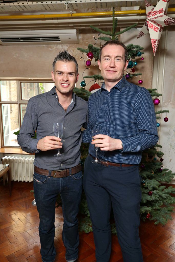 Neil McDermott and Eamonn Hoban Shelley, pictured at the National Lottery Christmas Lunch held in the Drury Buildings, Dublin. Pic. Robbie Reynolds