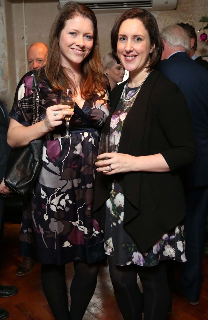 Aisling O’Sullivan and Nuala Kane, pictured at the National Lottery Christmas Lunch held in the Drury Buildings, Dublin. Pic. Robbie Reynolds