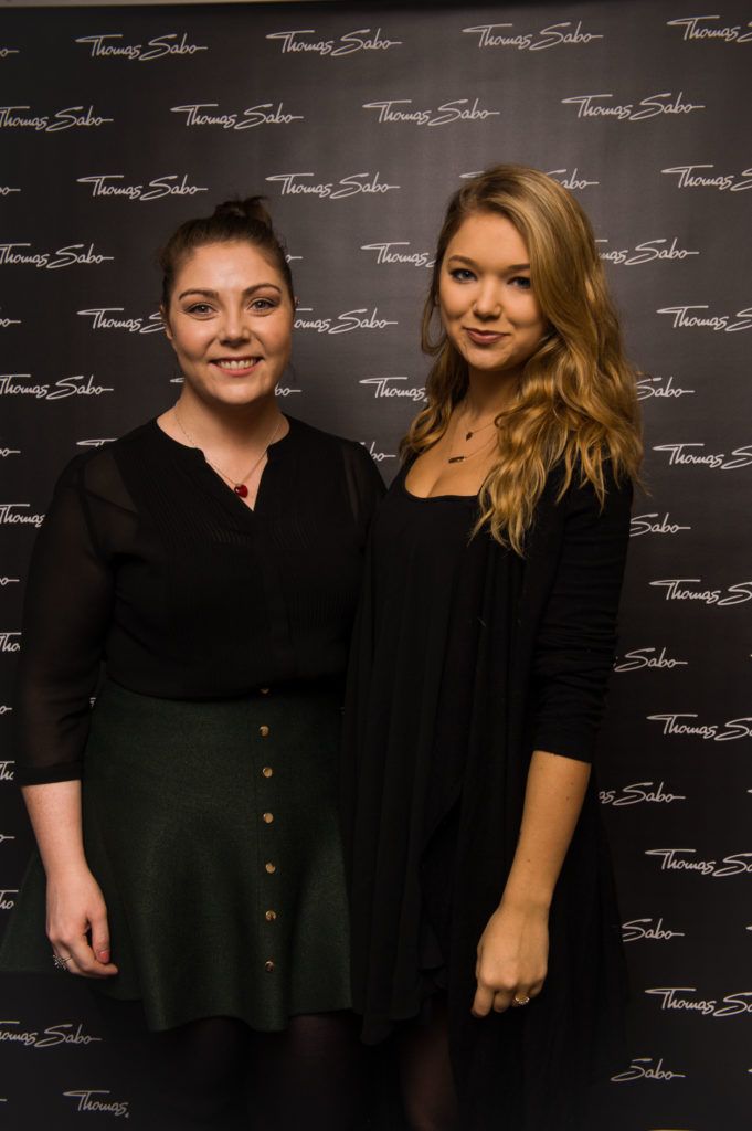 Aoife Doyle and Bri Lande pictured at the Thomas Sabo Spring Summer 2017 collection presentation at The Westbury Hotel, Grafton St on Tuesday 13th Dec. 2016. Photo by Kevin Mcfeely