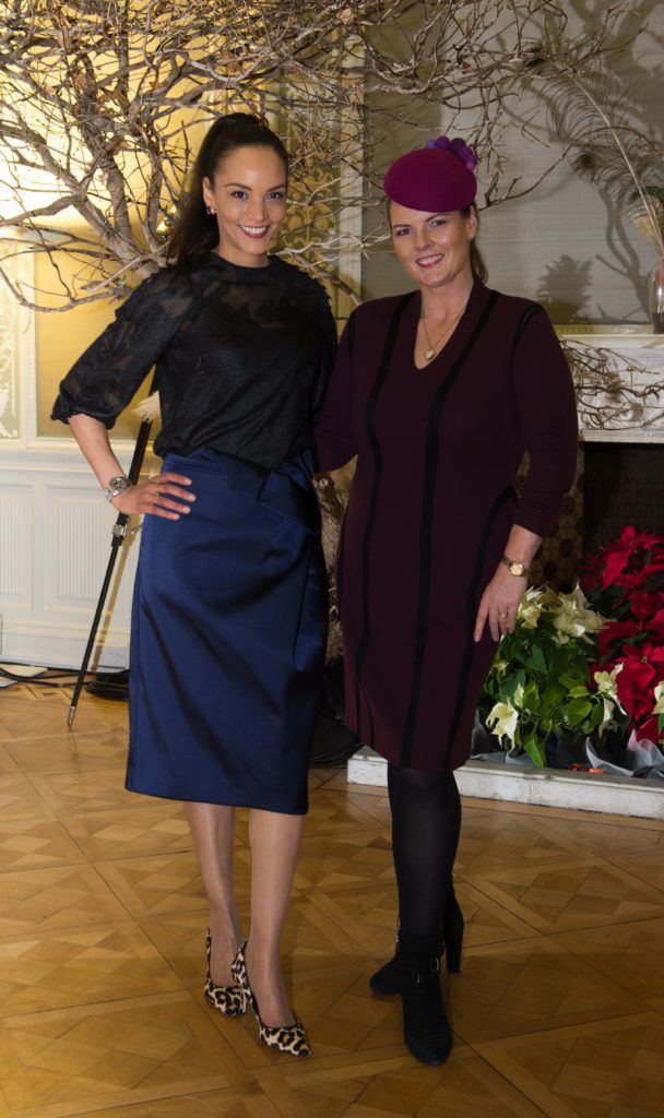 Linda Malone and Georgina Kane,  pictured last night at the Umit Kutluk Spring/Summer 2017 preview.