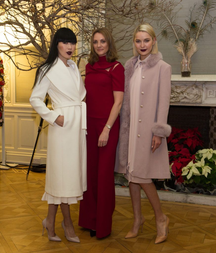 Yomiko Chen-Conway,Ingrid Hoey  and Teodora Sutra,  pictured last night at the Umit Kutluk Spring/Summer 2017 preview .