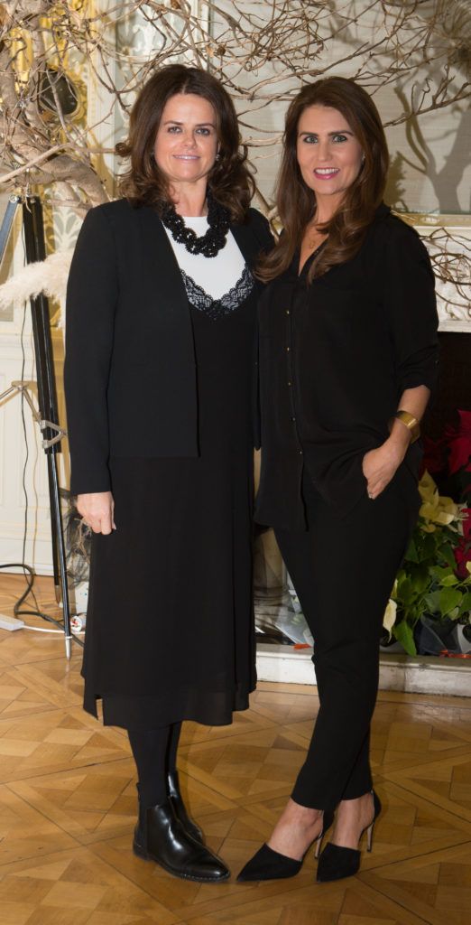 Joanne Rochford and Sandra Byrne-Assaf. pictured last night at the Umit Kutluk Spring/Summer 2017 preview.