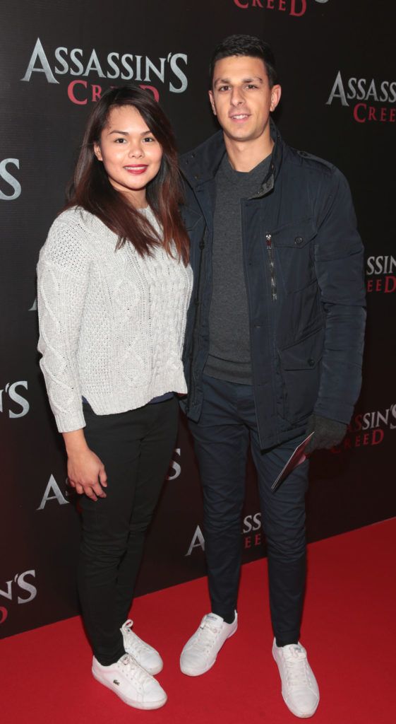 Mares Guraiz and Stefan French pictured at the special preview screening of Assassin's Creed at the Savoy Cinema Dublin (Picture Brian McEvoy).