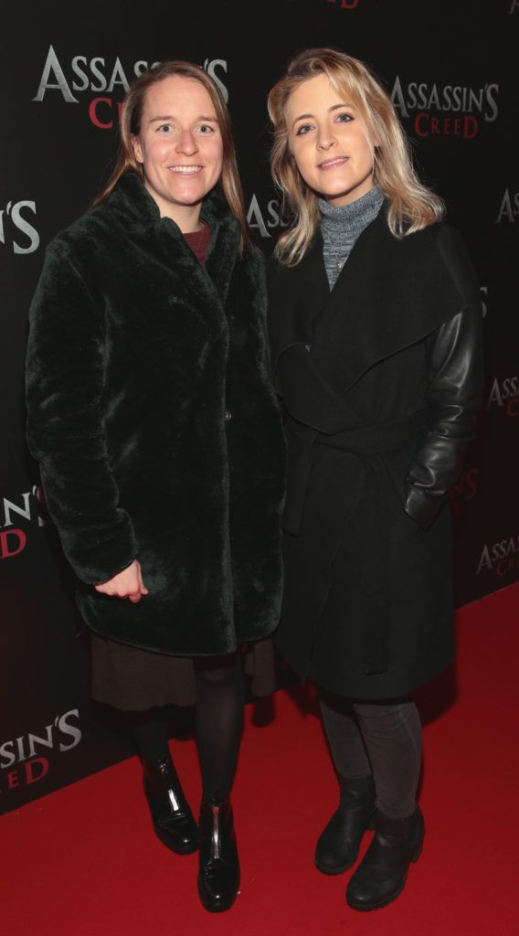 Rebecca Ryan and Cat Doyle pictured at the special preview screening of Assassin's Creed at the Savoy Cinema Dublin (Picture Brian McEvoy).