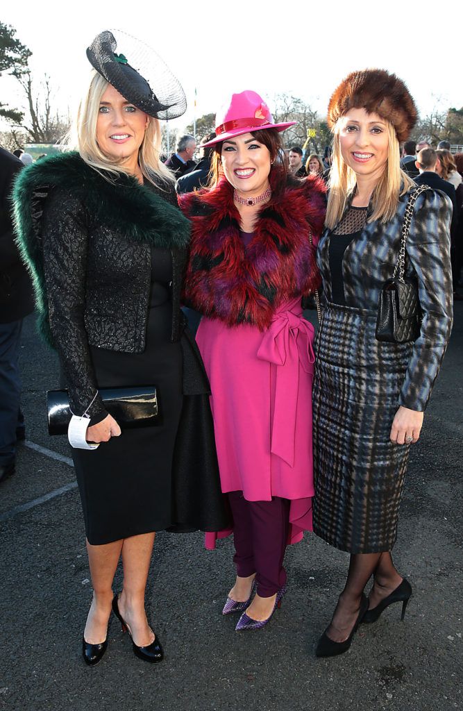 Danni McAvoy, Orla Corr and Shauna McAvoy at 'The Cliff at Lyons Style Stakes' at the Leopardstown Christmas Racing Festival on 28/12/2016 (Pictures: Brian McEvoy)