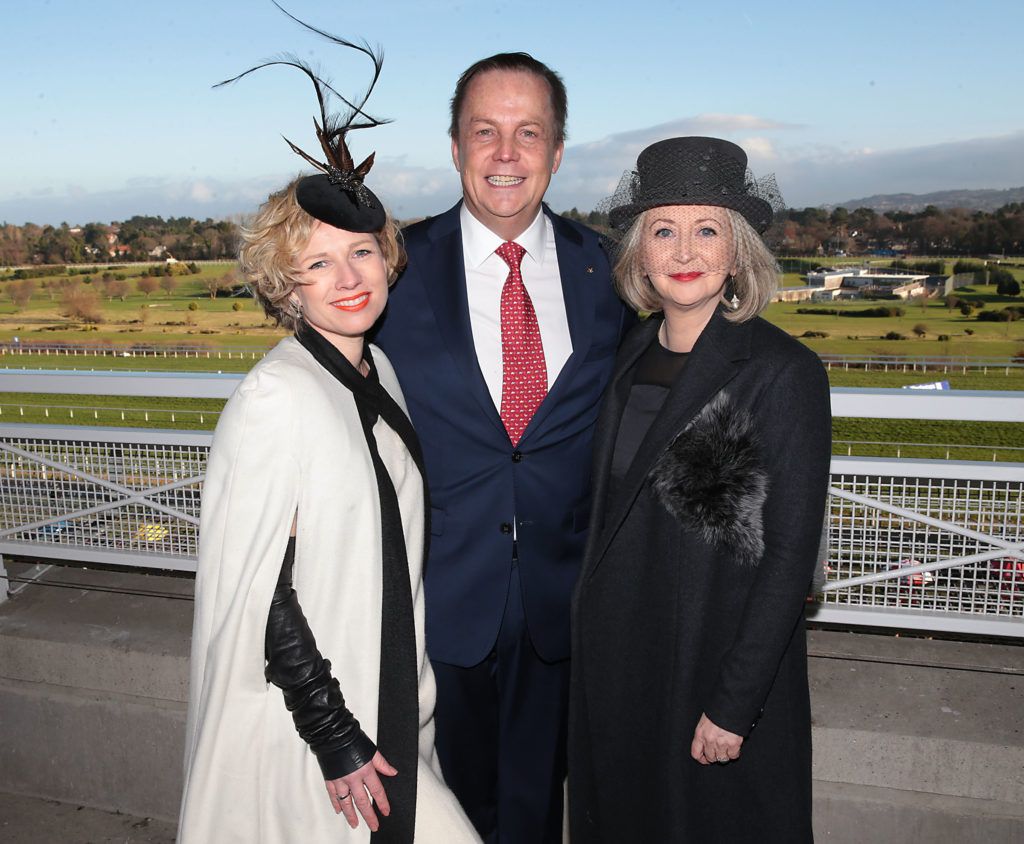 Sonja Lennon, Adriaan Bartels and Bairbre Power at 'The Cliff at Lyons Style Stakes' at the Leopardstown Christmas Racing Festival on 28/12/2016 (Pictures: Brian McEvoy)