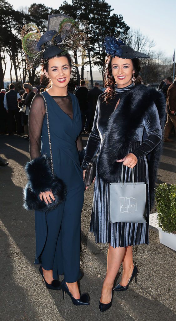 Sarah McEvoy and Ali McFarland at 'The Cliff at Lyons Style Stakes' at the Leopardstown Christmas Racing Festival on 28/12/2016 (Pictures: Brian McEvoy)
