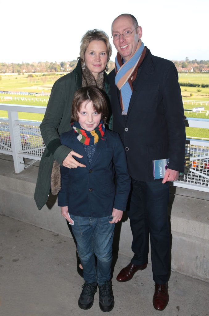 Gael Byrne, Luca Madden and Owen Madden at 'The Cliff at Lyons Style Stakes' at the Leopardstown Christmas Racing Festival on 28/12/2016 (Pictures: Brian McEvoy)