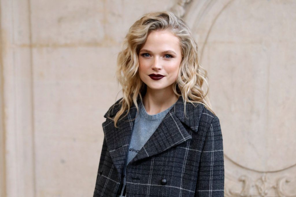 British actress and model Gabriella Wilde poses for a photo-call before the Christian Dior's 2018/2019 fall/winter collection fashion show on February 27, 2018 at the Musee Rodin museum in Paris. (Photo by PATRICK KOVARIK/AFP/Getty Images)