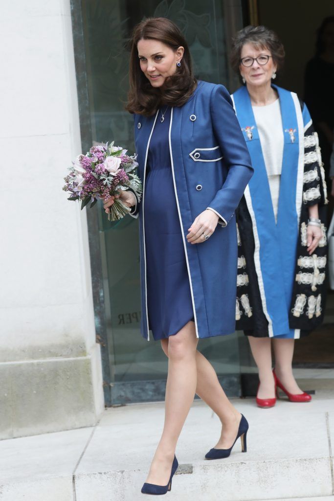Catherine, The Duchess of Cambridge leaves after visiting the Royal College of Obstetricians and Gynaecologists on February 27, 2018 in London, England.  (Photo by Chris Jackson/Getty Images)