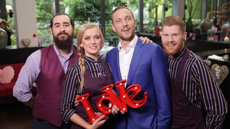 Our very own First Dates Ireland team, Ethan Miles, Alice Marr, Mateo Saina and Pete Ungless (Photo courtesy of RTE)