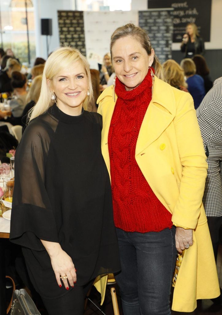 Melanie Morris and Debbie O'Donnell at the M&S International Women's Day Breakfast held at the restaurant of their Grafton Street Store. Photo Kieran Harnett