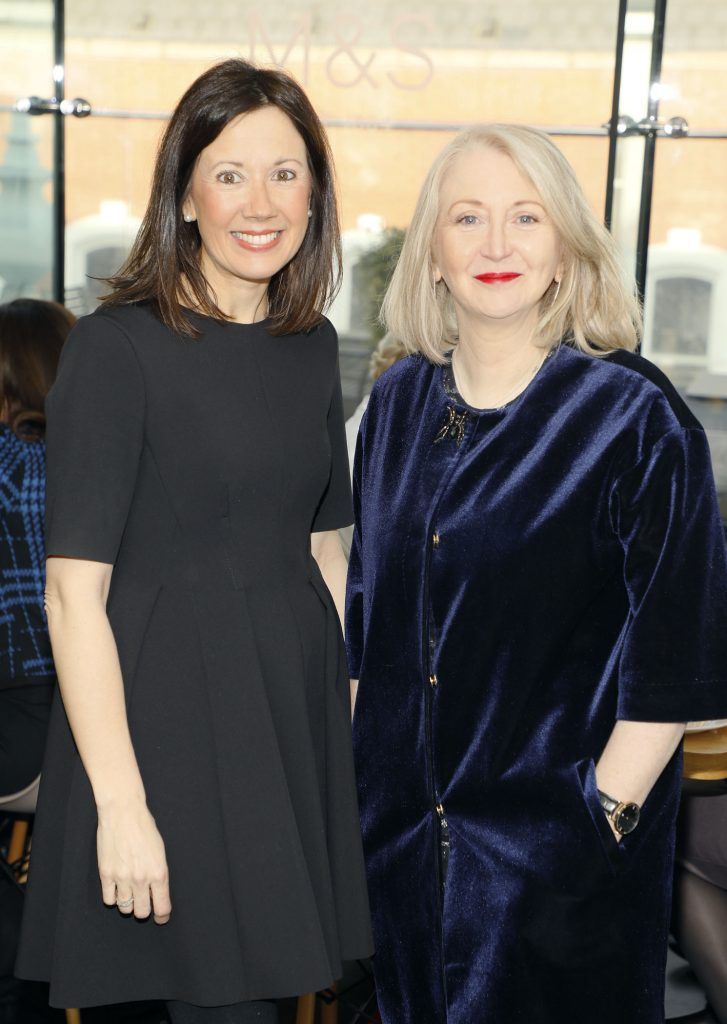 Loraine Dwyer and Bairbre Power at the M&S International Women's Day Breakfast held at the restaurant of their Grafton Street Store. Photo Kieran Harnett