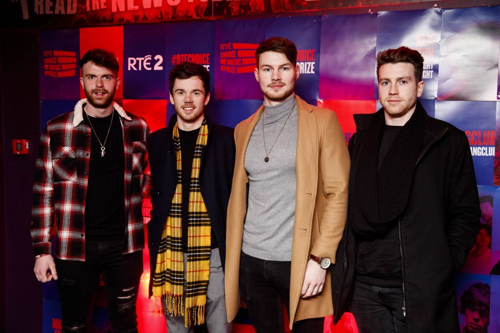 Podge Gill, Ross McNerney, Mark Pruny and Emmett Collum pictured at the RTE Choice Music Prize at Vicar Street, March 8th 2018. Picture by Andres Poveda
