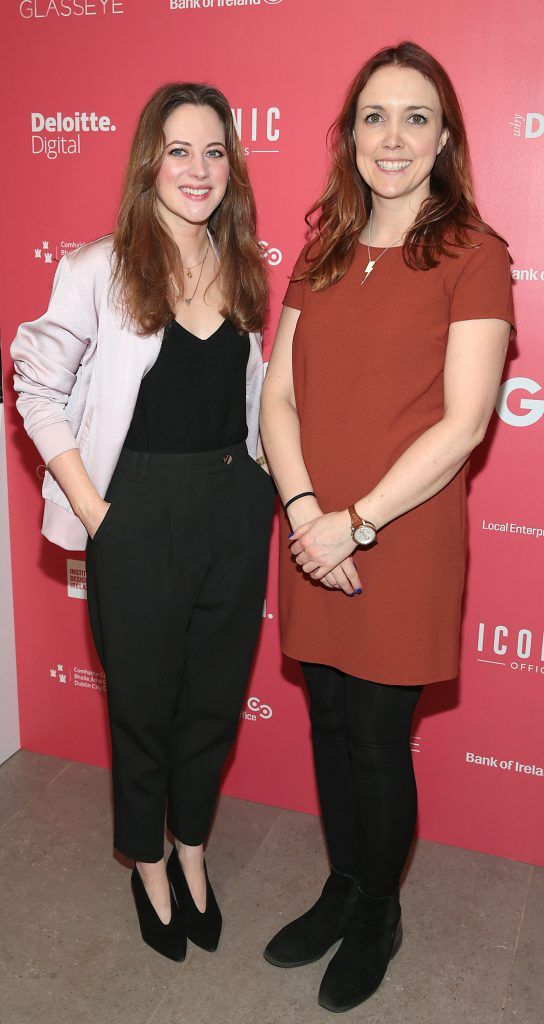 Claire Dowling and Danielle Townsend at the IDI Why Design launch at the Greenway Building in Stephens Green, Dublin. Photo: Brian McEvoy