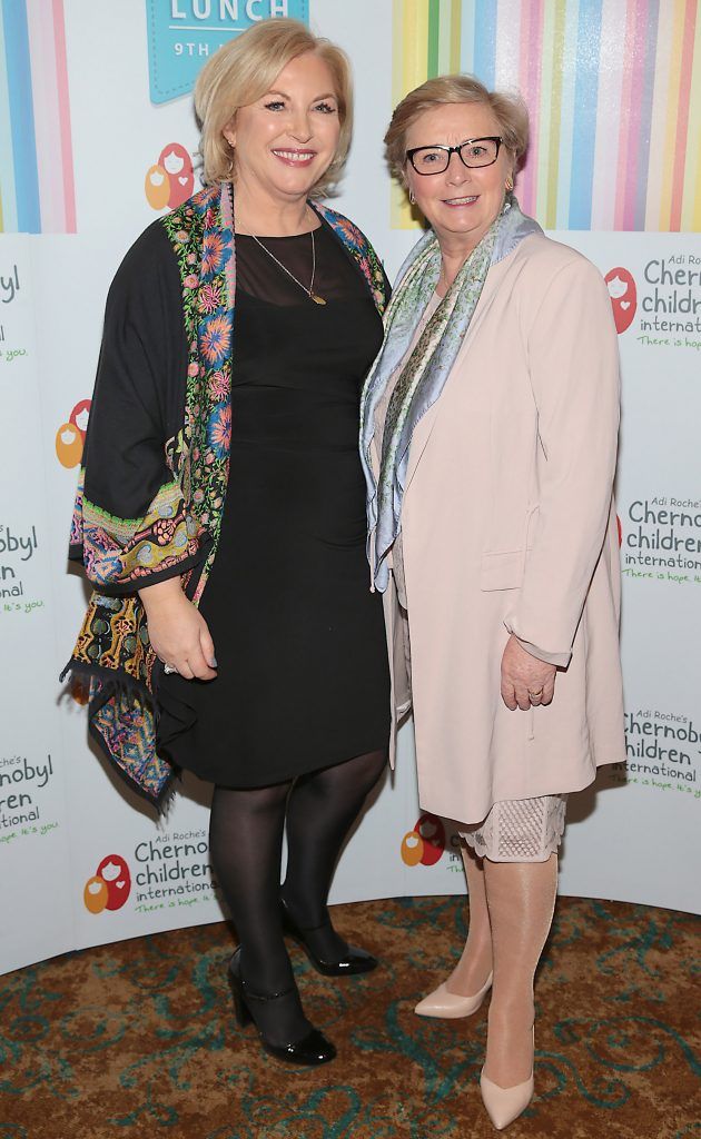 Liz O Donnell and Frances Fitzgerald at 'Liz and Noel's Chernobyl Lunch' at the Intercontinental Hotel, Ballsbridge, Dublin. Photo: Brian McEvoy
