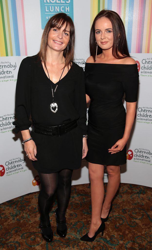 Catherine Miller and Danika McConnell at 'Liz and Noel's Chernobyl Lunch' at the Intercontinental Hotel, Ballsbridge, Dublin. Photo: Brian McEvoy