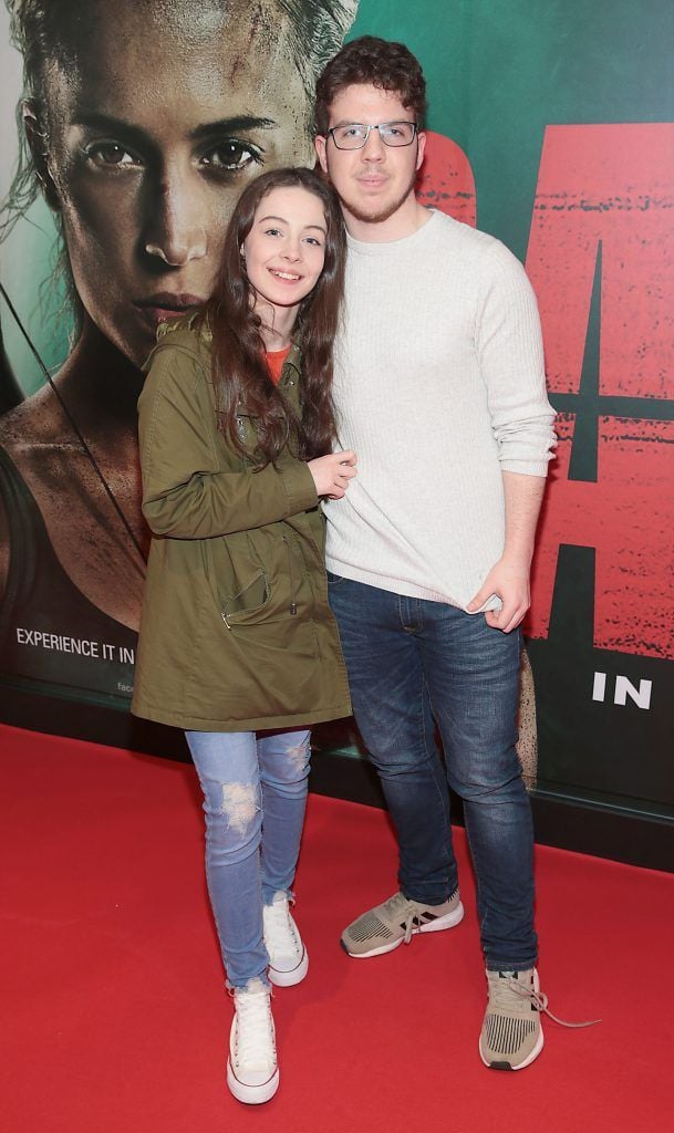 Katie Confrey and Brian Deegan pictured at the Irish premiere screening of Tomb Raider at Cineworld, Dublin. Picture by Brian McEvoy
