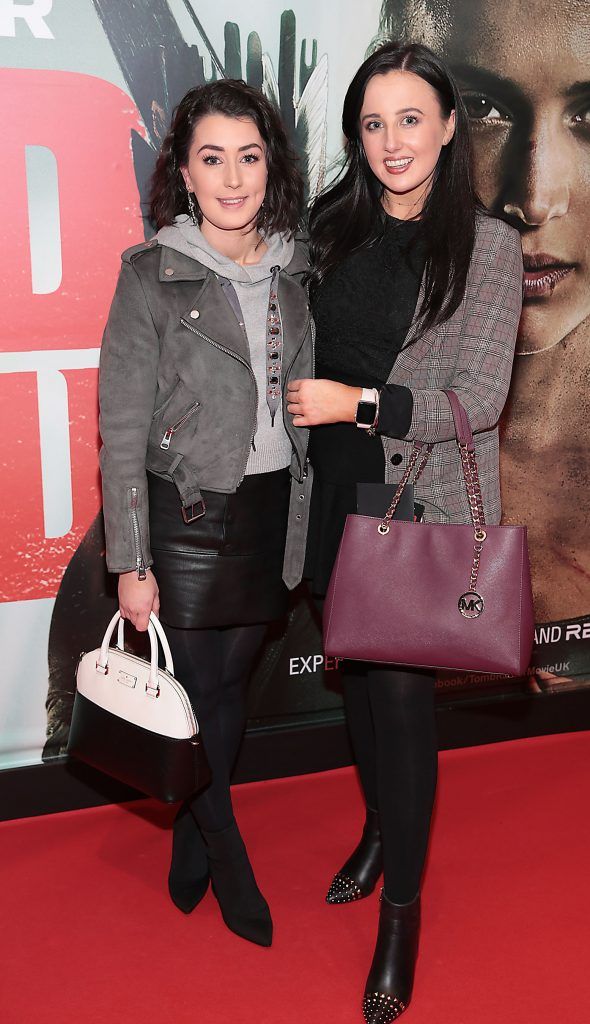 Michala Davey and Joanne Byrne pictured at the Irish premiere screening of Tomb Raider at Cineworld, Dublin. Picture by Brian McEvoy
