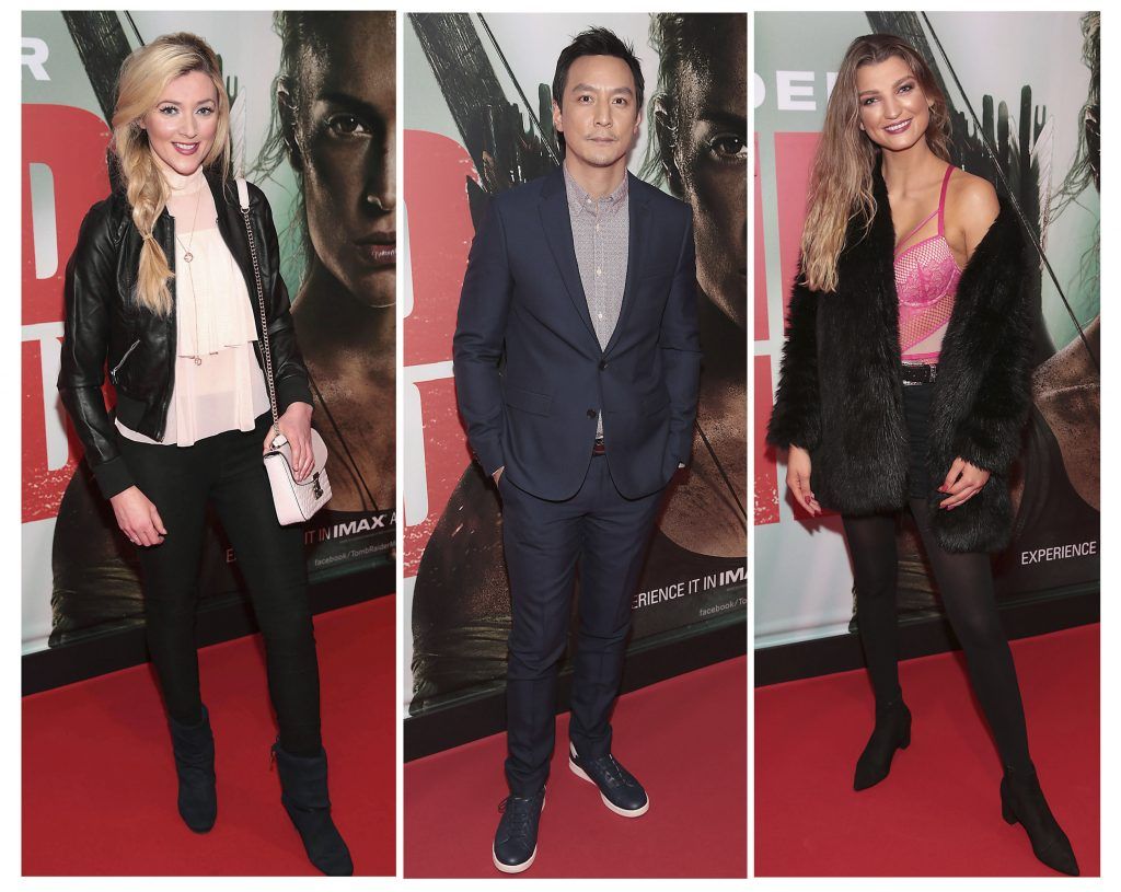 Jenny Dixon, Tomb Raider Actor Daniel Wu and Allanah Beirne pictured at the Irish premiere screening of Tomb Raider at Cineworld, Dublin. Picture by Brian McEvoy