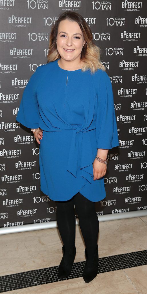 Joanne O Hagan at the launch of BPerfect Cosmetics 10 Second Tan Mousse in Wilde Restaurant at The Westbury Hotel, Dublin. Photo: Brian McEvoy