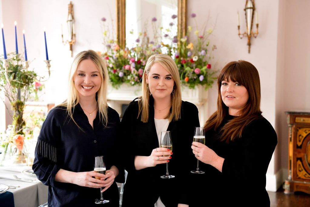 Cliff Townhouse brought together two top international wedding and event planners, Bruce Russell and Tara Fay, for two exclusive wedding events on March 13th 2018. Pictured is Megan Cassidy, Aimee Moriarty and Tatum Rooney