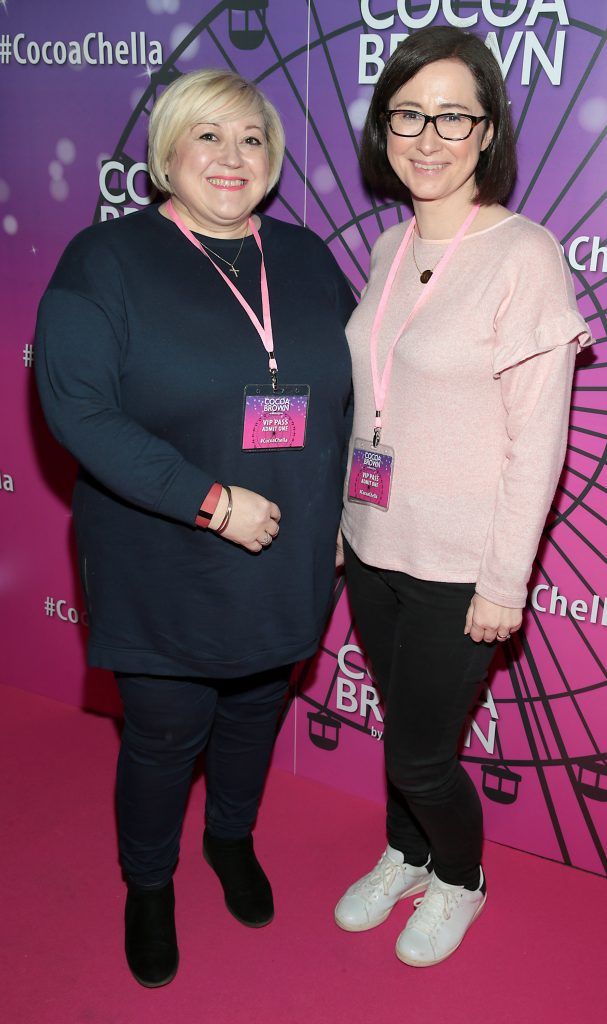 Carmel Breheney and Gillian Nelis at the Cocoa Brown Tan Cocoachella Party to celebrate the launch of their new limited edition festival one hour tan bottle. Photo: Brian McEvoy