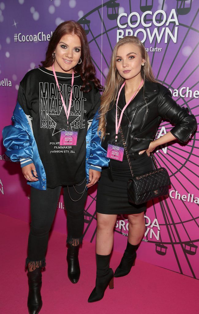 Erica Morgan and Sarah Toal at the Cocoa Brown Tan Cocoachella Party to celebrate the launch of their new limited edition festival one hour tan bottle. Photo: Brian McEvoy