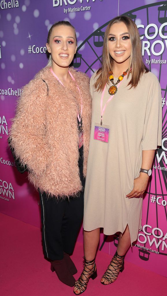 Ellen Crimmins and Hannah Ennis at the Cocoa Brown Tan Cocoachella Party to celebrate the launch of their new limited edition festival one hour tan bottle. Photo: Brian McEvoy