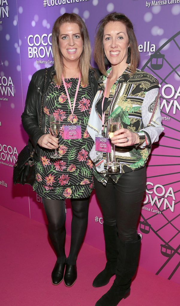 Claire O Donohue and Alison Strott at the Cocoa Brown Tan Cocoachella Party to celebrate the launch of their new limited edition festival one hour tan bottle. Photo: Brian McEvoy