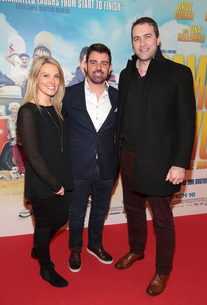 Michelle McGill, Andy Quirke and Stephen Bradshaw at the Audi Dublin International Film Festival Irish premiere screening of Damo and Ivor: The Movie at ODEON Point Village, Dublin. Photo: Brian McEvoy