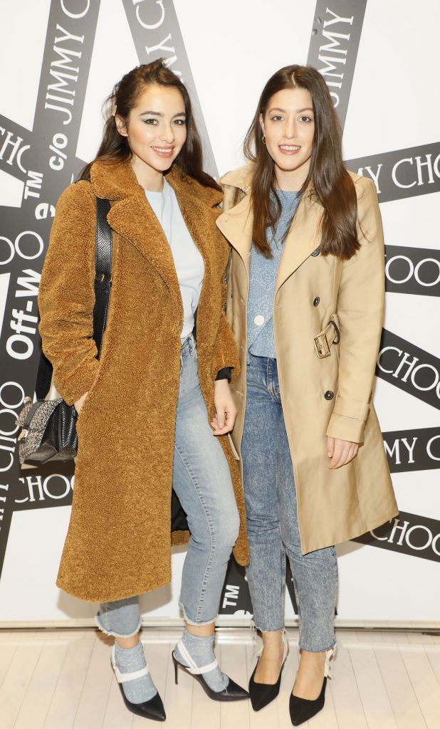 Aideen Feeley and Stephanie Ricci at Brown Thomas' unveiling of the highly anticipated Off-White c/o Jimmy Choo collaboration in the Grafton Street store (8th March 2018). Photo: Kieran Harnett