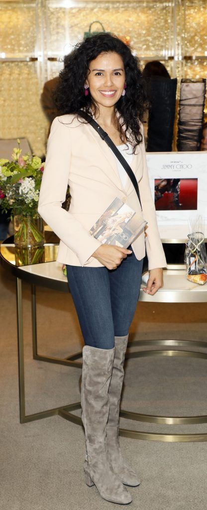 Carmen Castro at Brown Thomas' unveiling of the highly anticipated Off-White c/o Jimmy Choo collaboration in the Grafton Street store (8th March 2018). Photo: Kieran Harnett