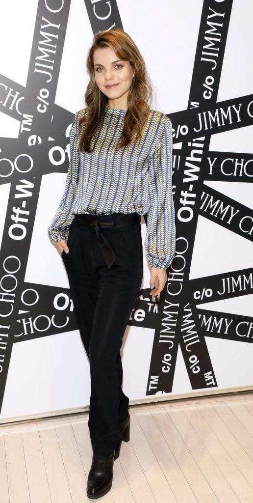 Natalie Gordo at Brown Thomas' unveiling of the highly anticipated Off-White c/o Jimmy Choo collaboration in the Grafton Street store (8th March 2018). Photo: Kieran Harnett