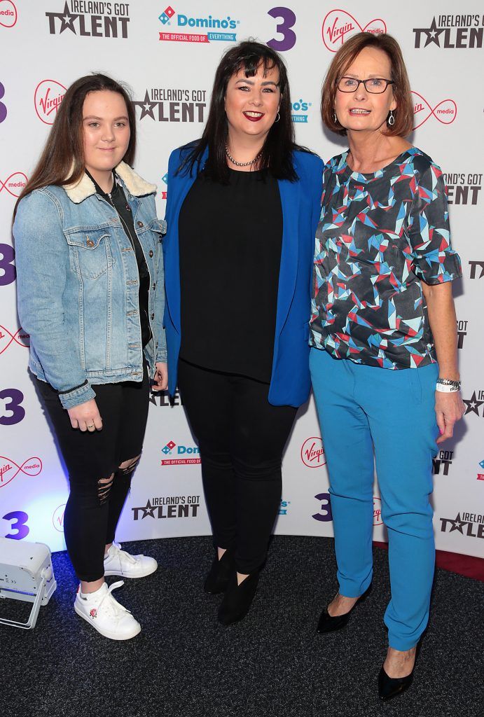 Katelyn Foley, Niamh Foley and Tina Foley pictured at Ireland's Got Talent Live Shows (TV3) at The Helix Theatre, Dublin. Photo: Brian McEvoy Photography