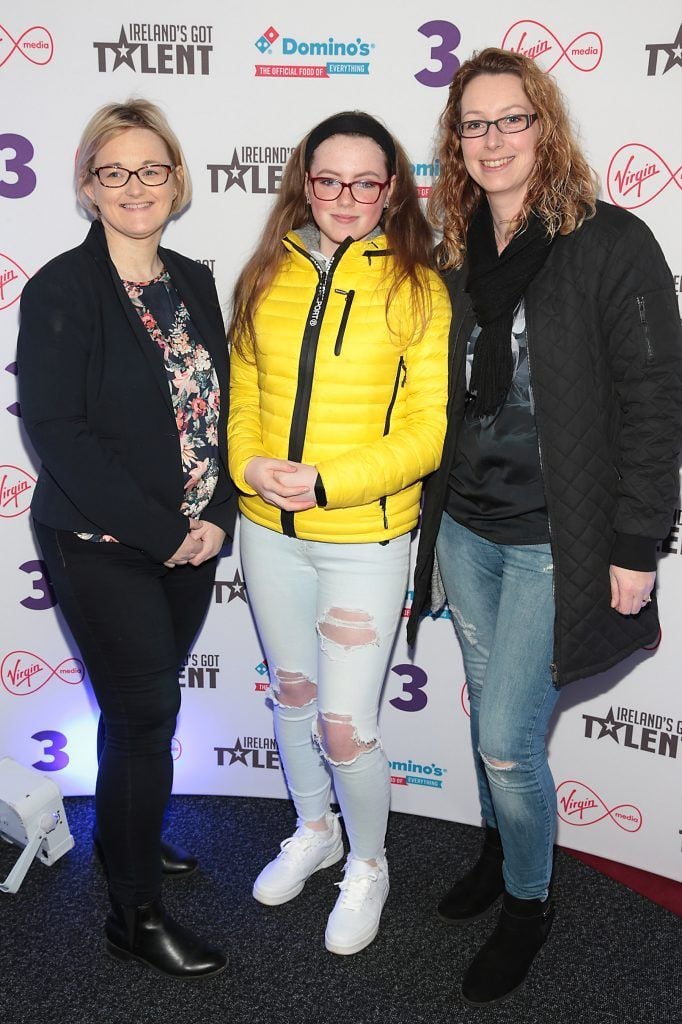 Susan Mitchell, Nicole Mullins and Lynda Mullins pictured at Ireland's Got Talent Live Shows (TV3) at The Helix Theatre, Dublin. Photo: Brian McEvoy Photography