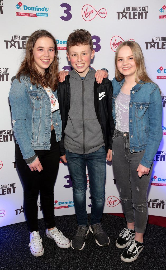 Emma Ward, Jack Ward and Amy Ward  pictured at Ireland's Got Talent Live Shows (TV3) at The Helix Theatre, Dublin. Photo: Brian McEvoy Photography