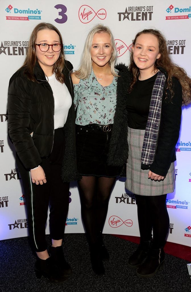 Emma Maye, Louisa Maye and Katie Maye  pictured at Ireland's Got Talent Live Shows (TV3) at The Helix Theatre, Dublin. Photo: Brian McEvoy Photography