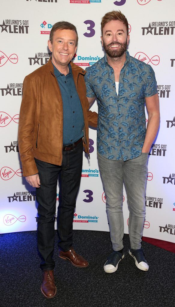 Alan Hughes and Karl Broderick pictured at Ireland's Got Talent Live Shows (TV3) at The Helix Theatre, Dublin. Photo: Brian McEvoy Photography