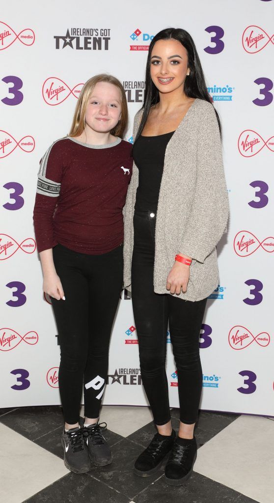 Lauren Coughlan and Leah Mooney pictured at Ireland's Got Talent Live Shows (TV3) at The Helix Theatre, Dublin. Photo: Brian McEvoy Photography
