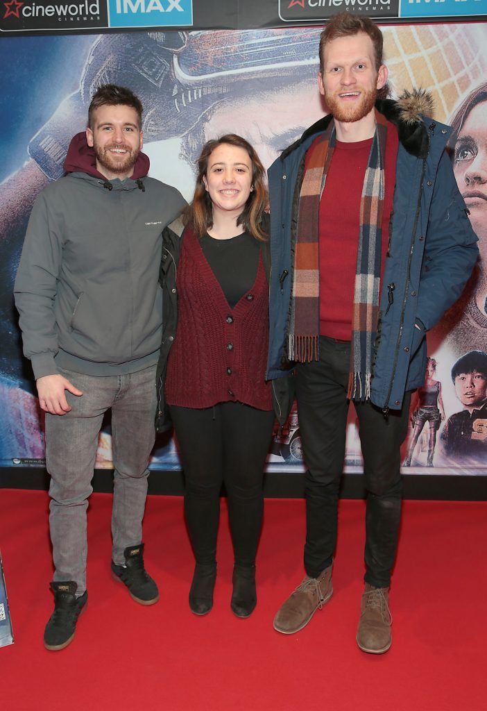 Jack Gillivan, Emily Casey and David Byrne pictured at the special preview screening of Ready Player One at Cineworld, Dublin. Photo by Brian McEvoy
