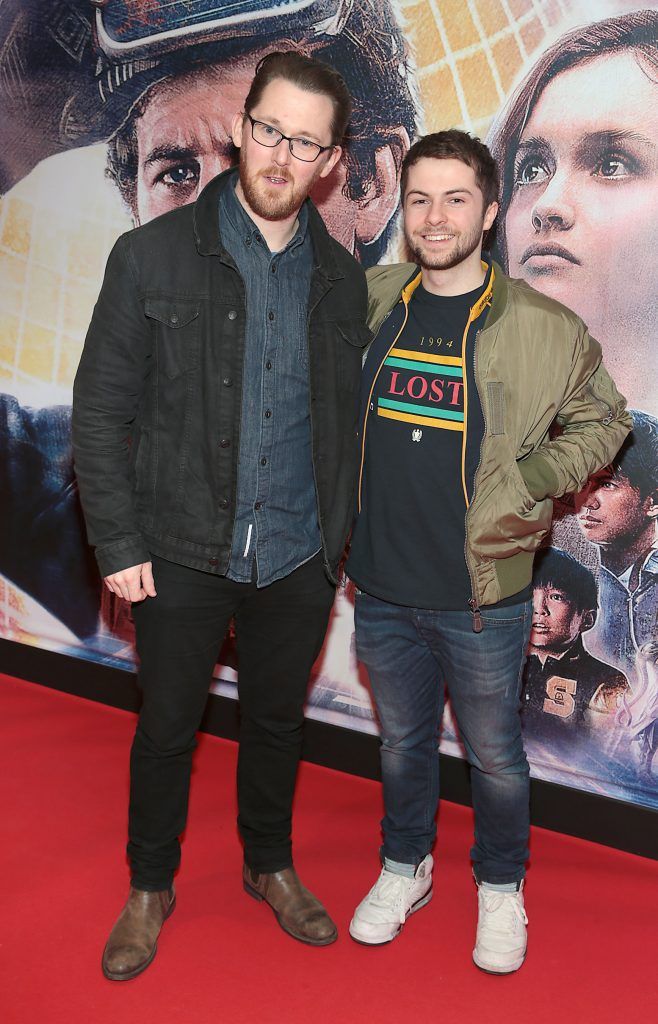 Shane Casey and Alex Murphy pictured at the special preview screening of Ready Player One at Cineworld, Dublin. Photo by Brian McEvoy