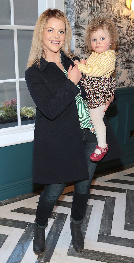 Edel Lawless and Pearl Lawless pictured at the La Roche-Posay Baby Skincare Masterclass in the Iveagh Garden Hotel in Dublin. Photo: Brian McEvoy