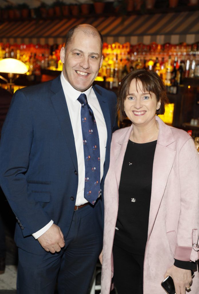 Brian Purcell and Mary Lanigan at the launch of the 2018 Fairyhouse Easter Festival of Racing held in House Dublin-photo Kieran Harnett