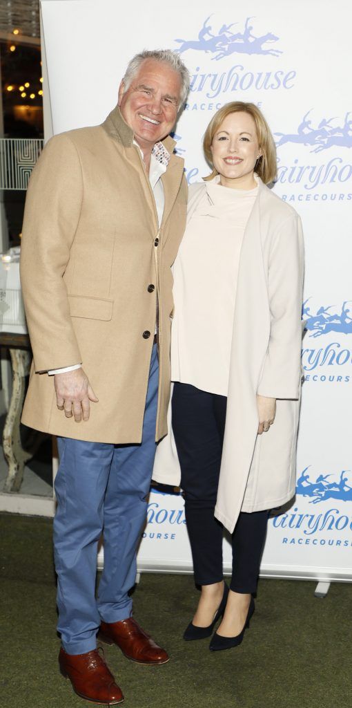 Brent Pope and Aileen Goatley at the launch of the 2018 Fairyhouse Easter Festival of Racing held in House Dublin-photo Kieran Harnett