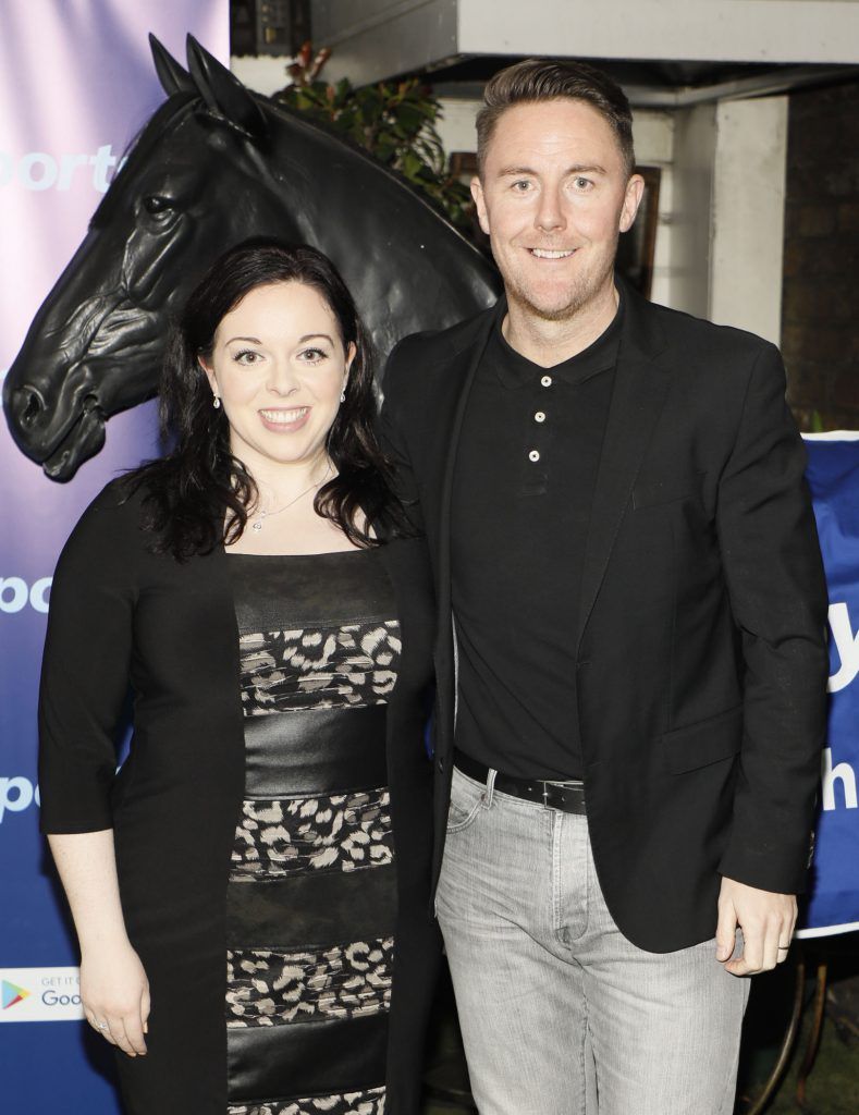 Danielle Grimes and Leon Blanche at the launch of the 2018 Fairyhouse Easter Festival of Racing held in House Dublin-photo Kieran Harnett