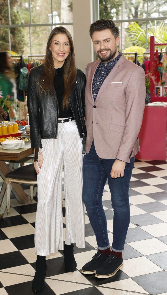 Clementine MacNeice and James Patrice at the launch of AVOCA Spring Summer 2018 in the beautiful surrounds of AVOCA Kilmacanogue, 21st March 2018. Photo: Kieran Harnett