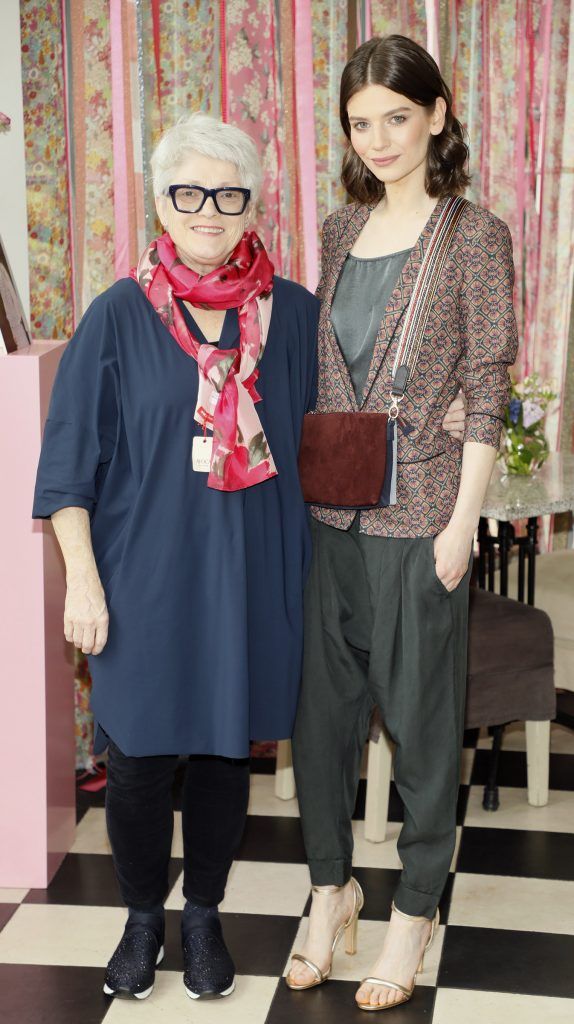 Ros Walshe and Carrie Ann Burton at the launch of AVOCA Spring Summer 2018 in the beautiful surrounds of AVOCA Kilmacanogue, 21st March 2018. Photo: Kieran Harnett
