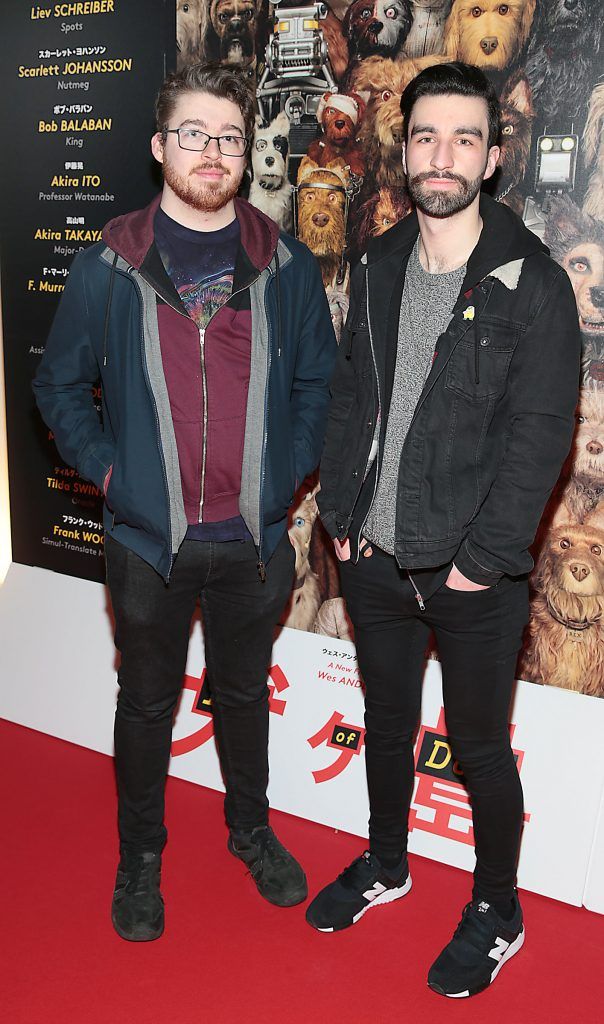 Luke French and Adam Hennessy at the special preview screening of Isle of Dogs at the Lighthouse Cinema, Dublin. Photo by Brian McEvoy