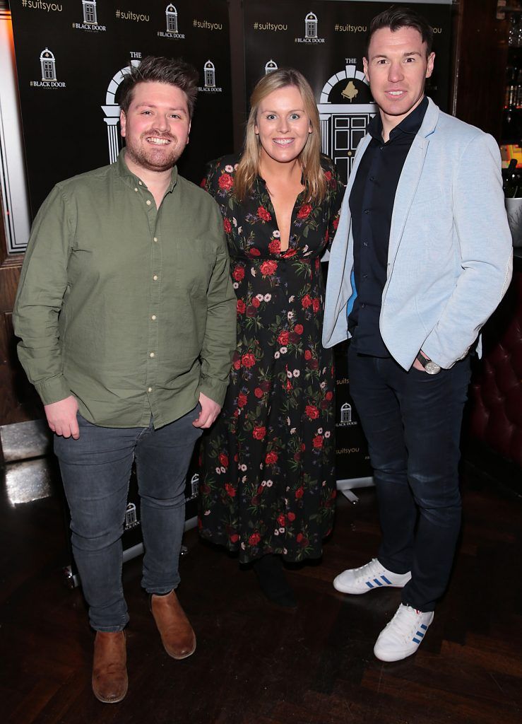 Thomas Crosse, Catriona O Connor and Eamonn Fennell pictured celebrating the fifth birthday of The Black Door Piano Bar in Harcourt Street, Dublin. Photo by Brian McEvoy